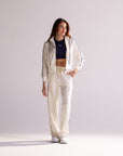 Calça Moletom Aerolook Stripes Rowa - Off White e Marinho