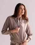 Blusa Moletom Aerolook Strip Rowa - Rato e Bege