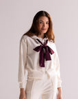 Jaqueta Moletom Aerolook Laces Rowa - Off White