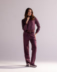 Calça Moletom Aerolook Stripes Rowa - Vinho e Off White