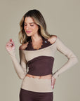 Top Heart Bicolor - Marrom / Marrom