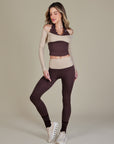 Legging Heart Bicolor - Marrom / Marrom