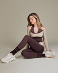 Legging Heart Bicolor - Marrom / Marrom