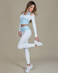 Legging Heart Bicolor - Azul e Branco