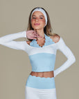 Top Heart Bicolor - Azul e Branco