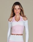 Top Heart Bicolor - Rosa e Branco