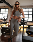 Legging Canelado Gege - Cinza
