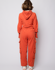 Moletom flanelado Cropped Abraço - Terracota