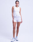 Regata Cropped Básica Sem Decote - Branco