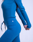 Blusa Básica Manga Longa Canelada - Azul