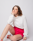 Shorts Euforia clochard em tafetá - Rosa