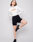 Shorts biker Amor próprio com bolsos EMANA® - Preto ROWA DROP2