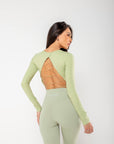 Cropped de Manga Longa Aura - Oliva
