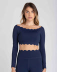Top Heart Ombro a Ombro - Azul Marinho