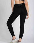 HEART LEGGINGS WITH SIDE POCKET - BLACK
