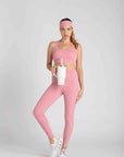 HEART LEGGINGS WITH SIDE POCKET - ROSE
