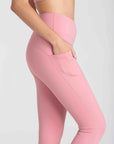 HEART LEGGINGS WITH SIDE POCKET - ROSE
