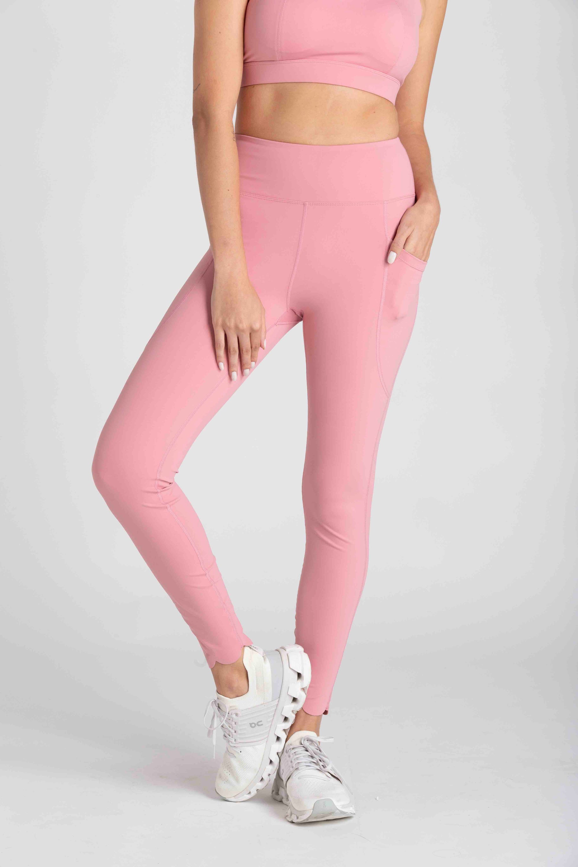 HEART LEGGINGS WITH SIDE POCKET - ROSE