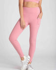 HEART LEGGINGS WITH SIDE POCKET - ROSE