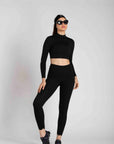 Top Heart de Manga Longa - Preto