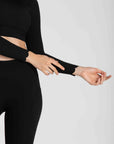 Top Heart de Manga Longa - Preto