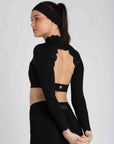 Top Heart de Manga Longa - Preto