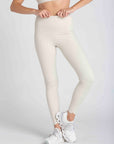 HEART LEGGINGS WITH SIDE POCKET - OFF-WHITE