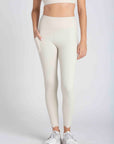 HEART LEGGINGS WITH SIDE POCKET - OFF-WHITE
