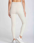 HEART LEGGINGS WITH SIDE POCKET - OFF-WHITE