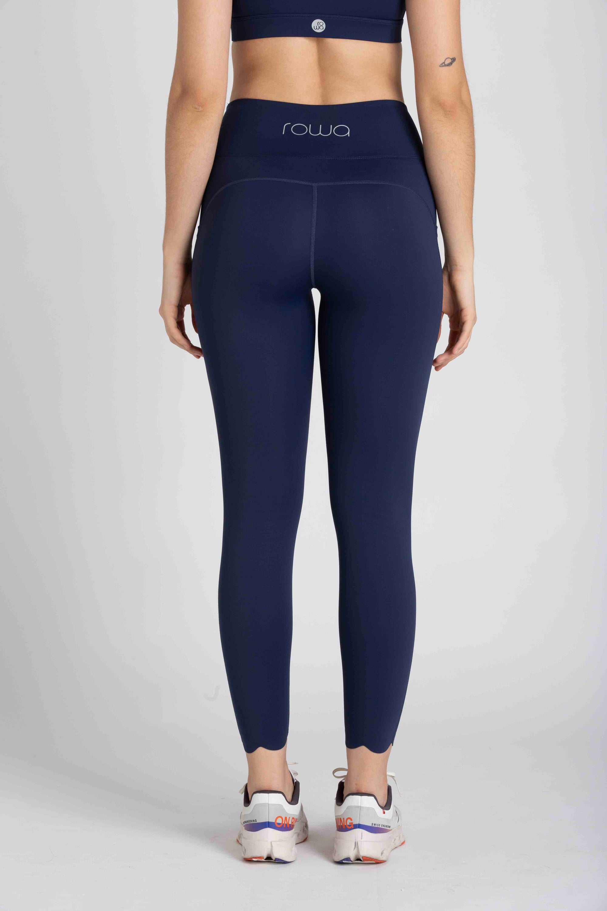 HEART LEGGINGS WITH SIDE POCKET - NAVY BLUE