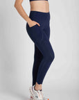 HEART LEGGINGS WITH SIDE POCKET - NAVY BLUE