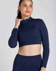 Top Heart de Manga Longa - Azul Marinho