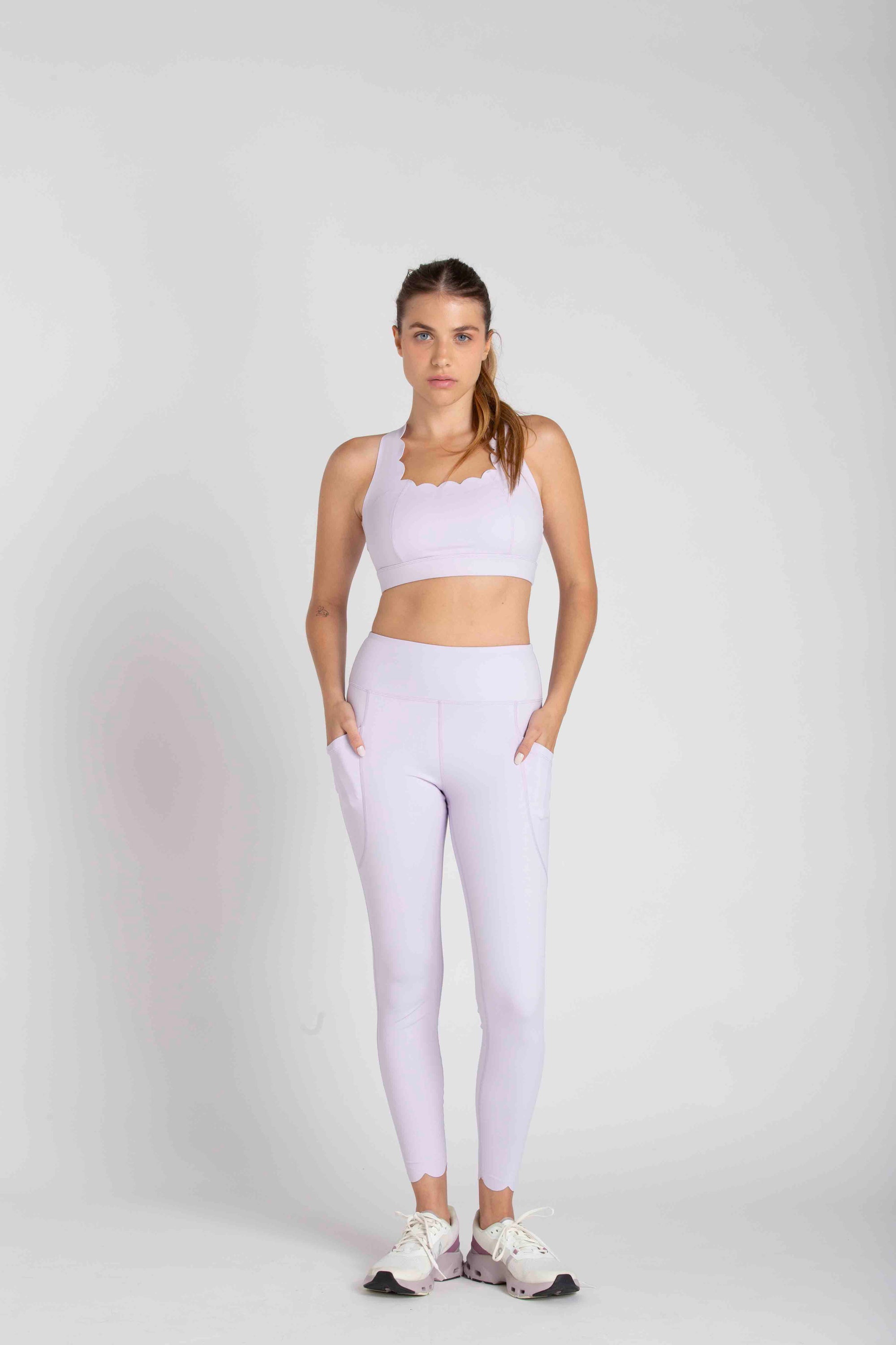 HEART LEGGINGS WITH SIDE POCKET - LAVENDER