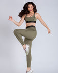 Legging Reverse com elástico na cintura - Verde Militar