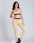 Legging Reverse com elástico na cintura - Bege