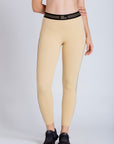 Legging Reverse com elástico na cintura - Bege