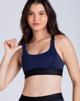 Top Reverse com elástico de sustentação - Azul Marinho