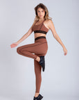 Legging Reverse com elástico na cintura - Marrom