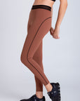 Legging Reverse com elástico na cintura - Marrom