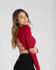Cropped de Manga Longa Aura - Vermelho