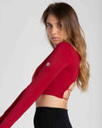 Cropped de Manga Longa Aura - Vermelho