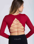 Cropped de Manga Longa Aura - Vermelho