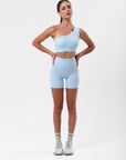 Top Assimétrico Heart - Azul Bebe