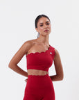 Top Assimétrico Heart - Vermelho