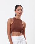 Regata Cropped Canelada Juju - Marrom