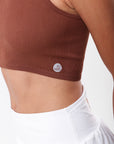 Regata Cropped Canelada Juju - Marrom