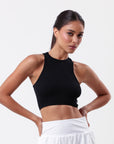 Regata Cropped Canelada Juju - Preto