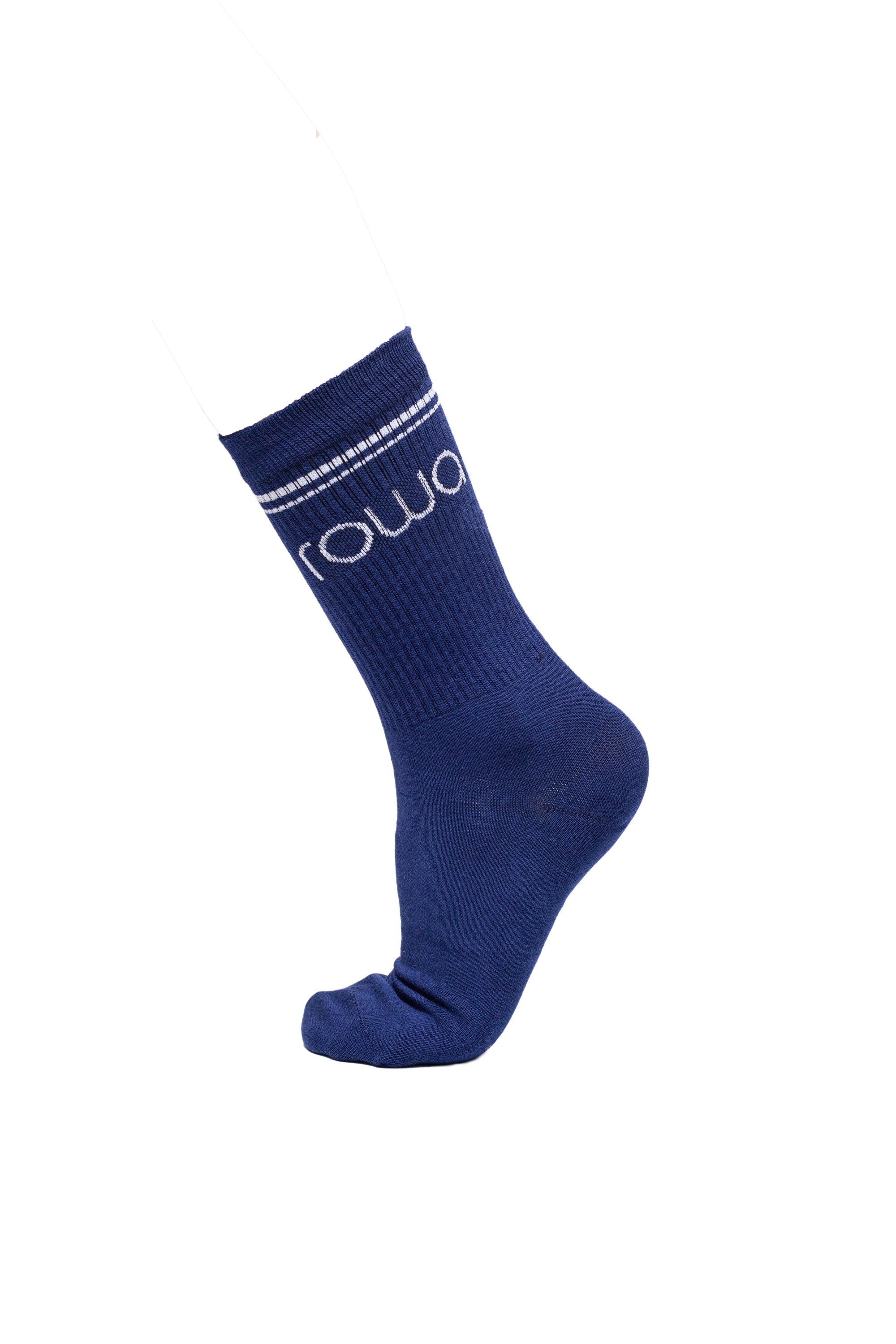 Meia Canelada Rowa - Azul