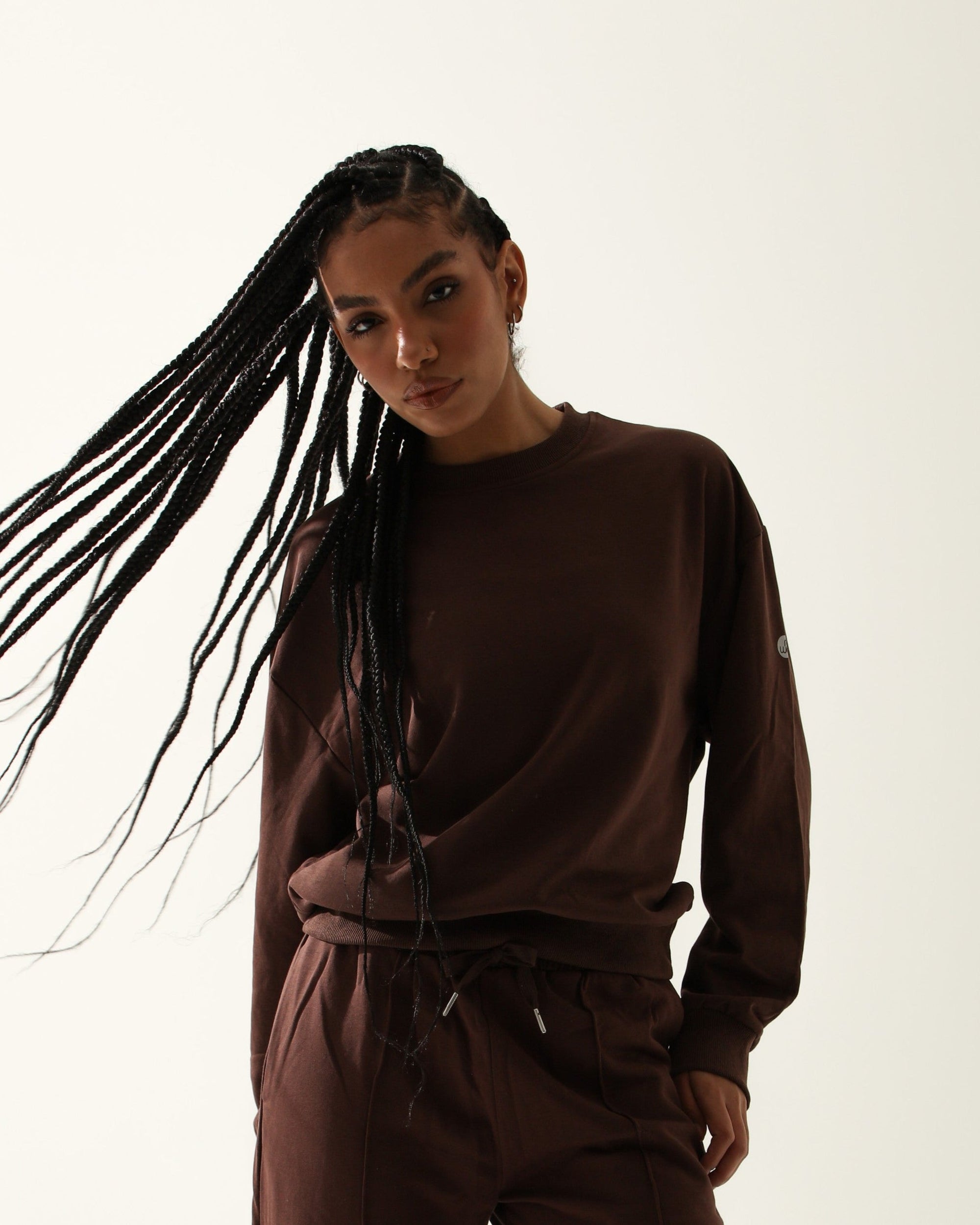 Blusa Moletom Modal - Café Escuro ROWA STORE DI7