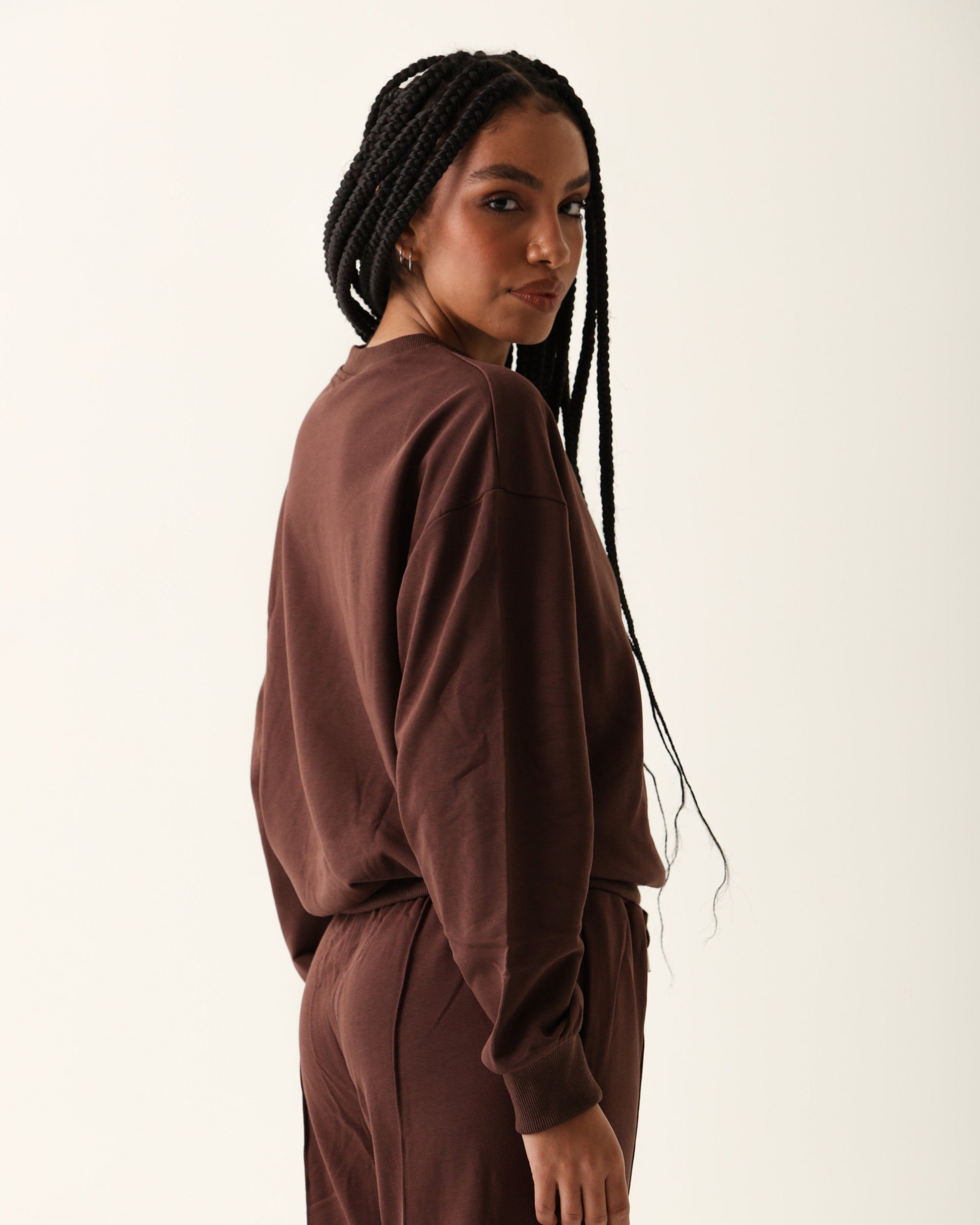 Blusa Moletom Modal - Café Escuro ROWA STORE DI7